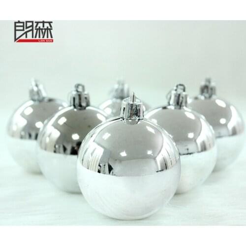 10CM Silver Shiny Christmas Ball 6cm Christmas Decoration Ball Colored Ball 8CM Christmas Ball Plating Ball Large