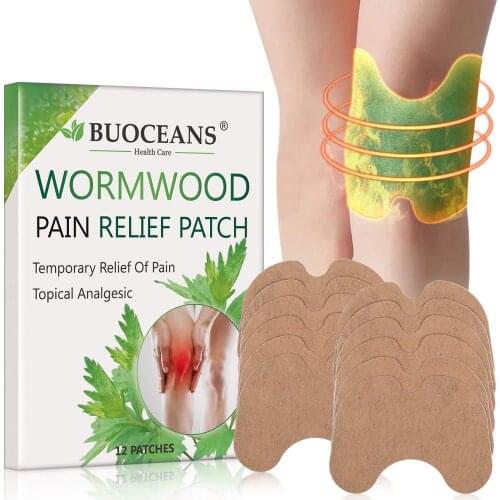12pcs/lot Knee patch Pain Relieving Patch Reduce Inflammation Self-Heating Sticker Cold Protection Wormwood Extract Body Patch