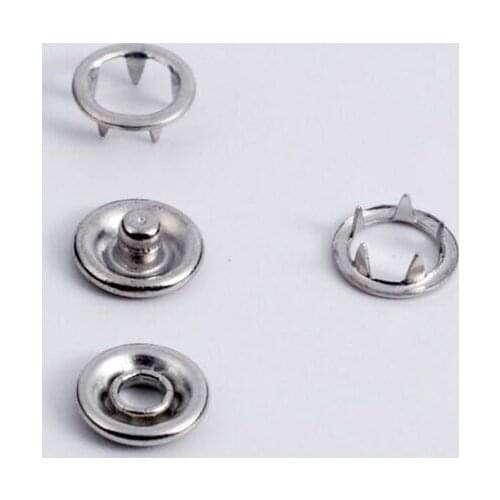 2018Rushed 200sets 11mm Prong Snap Button Metal Brass Silver Plated Garment Accessory Kids Romper Buckle Scrapbooking Products