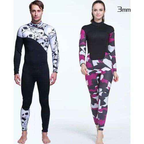 3mm rubber man and women Siamese diving suit surf wear long sleeved pants personalized wetsuit diving suit male Free diving suit