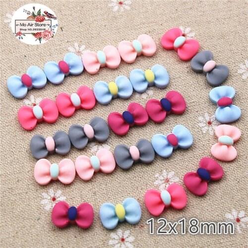 50pcs 12x18mm small bow multicolor resin flatback cabochon DIY jewelry/phone/nail art decoration