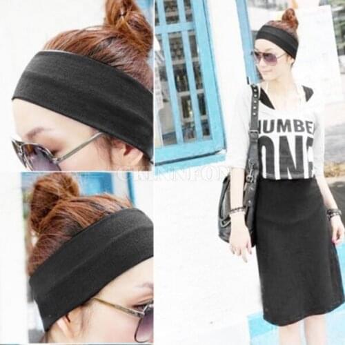 500Pcs/Lot (Big Sale) Women Wide Sports Yoga Stretch Elastic Solid Hair Band Headband
