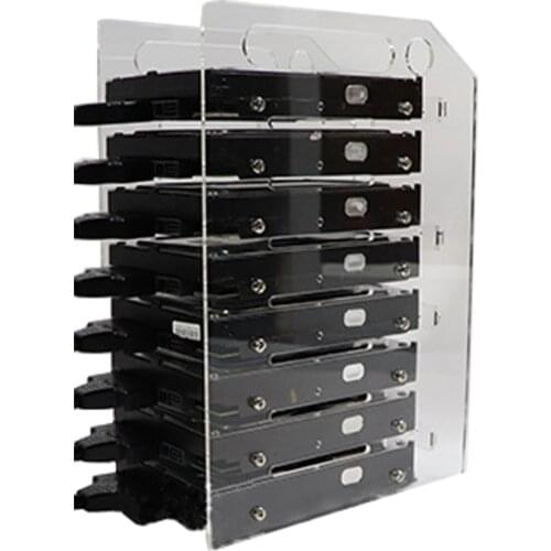 DIY Acrylic Hard Disk Shelf Transparent 3.5inch HDD Enclosure For 3/4/6/8/10 Hard Disk Expansion Card For CHIA Mining Miner Rig