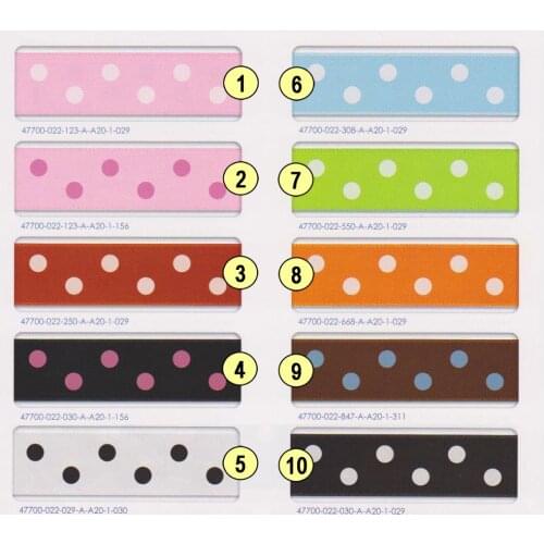 22 MM Satin Printed 2 Polka Dots Ribbon Wedding Decoration DIY Tape Gift Handmade Bow Hair Accessories