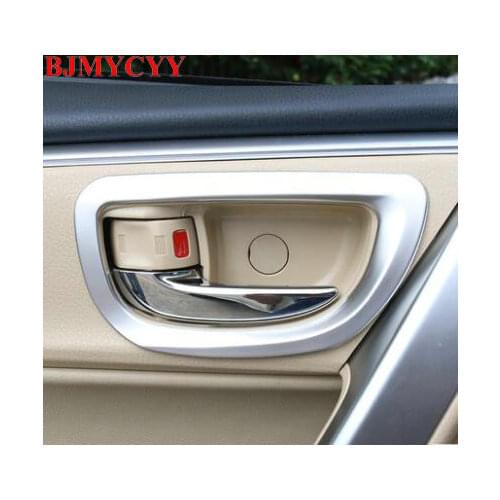 BJMYCYY car stainless steel Chrome Interior door shake handshandle decoration sequins For Toyota corolla 2014