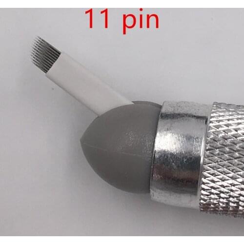 Free shipping 100pcs 11 Needle Eyebrow Tattoo Blade For 3D Embroidery Manual Microblading Pen Permanent Makeup for Tattoo Needle