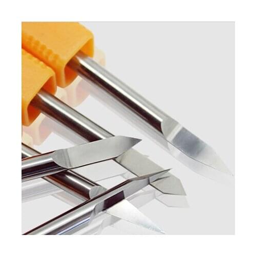 Free Shipping, high 5pcs/lot 4*45*0.1mm Flat Bottom Cutting Tool Bits, V Shape Carbide Engraving Tools for aluminium, brass etc
