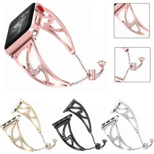 Adjustable Jewelry Bands for Apple Watch Band 44mm 42mm 40mm 38mm Stainless Steel Bracelet Series 1 2 3 4 5 Diamond Strap