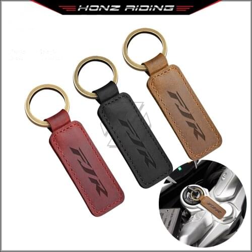 For Yamaha FJR1300 FJR1300A FJR1300ES FJR1300P Motorcycle Keychain Cowhide Key Ring
