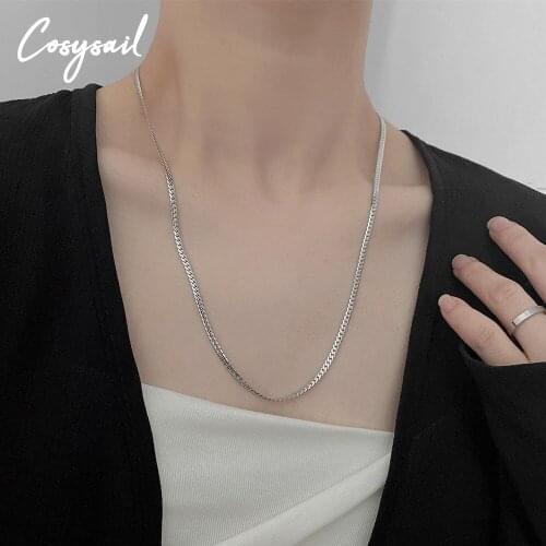 Cosysail Simple Titanium Steel Chain Necklace for Men Women Minimalism Hip hop Long Snake Chain Necklace Party Jewelry Gift
