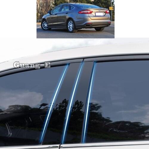 For Ford MONDEO MK4 2013 2014-2020 Car PC Material Pillar Post Cover Door Trim Window Piano Black Molding Sticker Plate Parts