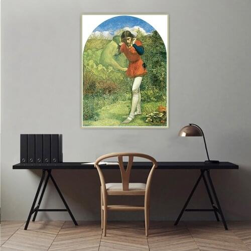 John Everett Millais《Ferdinand Lured》Canvas Oil Painting Artwork Poster Picture Wall Hanging Decor Home Living Room Decoration