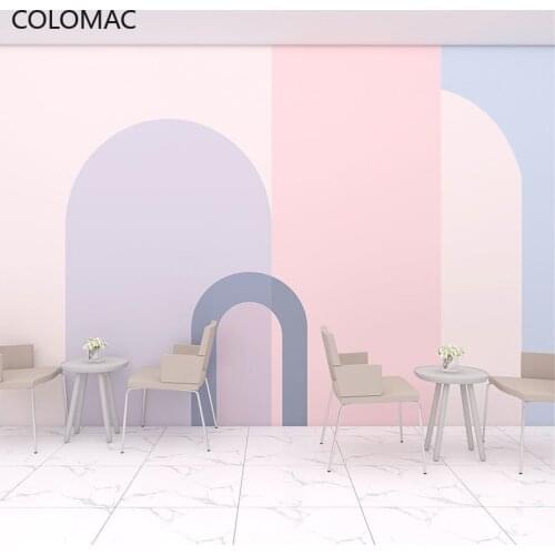 Colomac Custom Simple Color Matching Geometric Wallpaper Living Room Clothing Store KOL Photo Background Mural Drop Shopping