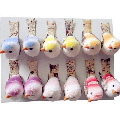 3-4CM mixcolor handmade artificial foam PE simulation birds,diy craft hanging decoration for christmas,wedding,ornament gift box