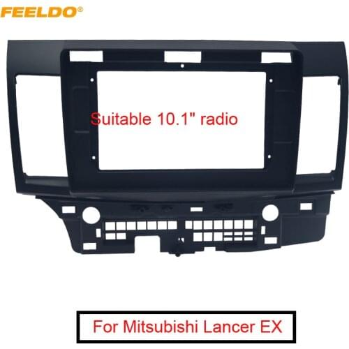 FEELDO Car Stereo Audio 2Din Fascia Frame Trim Kit for Mitsubishi Lancer EX 10.1" Big Screen CD/DVD Player Face Dash Mount