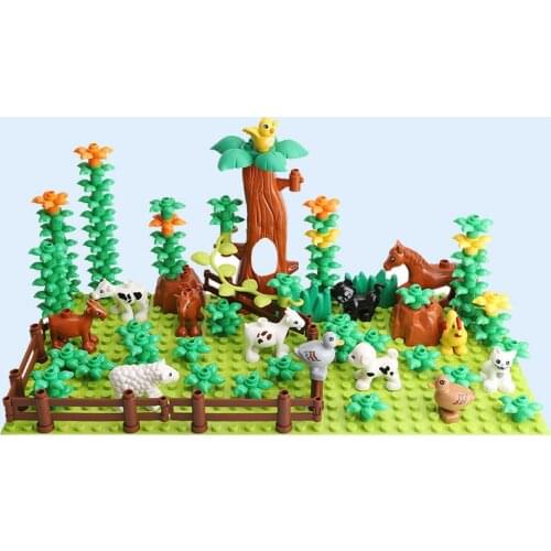 Large Diy Building Blocks Farm Animal Building Blocks Set Accessories Compatible with Brands Bricks Toys for Children Gift