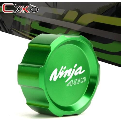 Motorcycle CNC Rear Brake Fluid Reservoir Cover Cap Fits For Kawasaki ninja 400 ninja400 2018 2019 2020