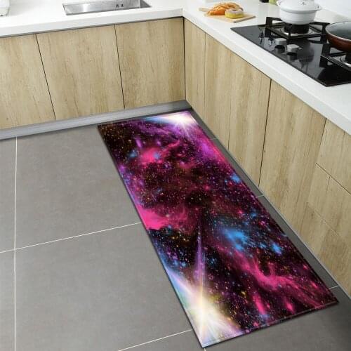 Kitchen Mat Entrance Doormat Starry Sky Pattern Home Bedroom Floor Decoration Carpet Anti-Slip Hallway Rug Bathroom Balcony Long