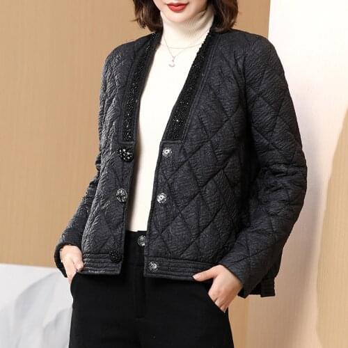 2021 Winter Women Short White Duck Down Coats Retro Jacket New Casual Korean Style Female Solid Color V-Neck Warm Ladies Outwear