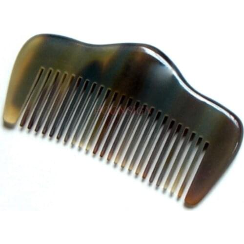 Small 9cm Comb Round Bead Smooth And Mellow Genuine Natural Yak Horn Combs For Female Gift Hairdressing Supplies Anti Static