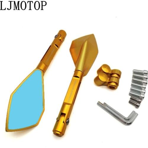 Motorcycle Mirror CNC Aluminum Motorbike Handlebar Rearview Mirrors Blue For Honda VT1100 GROM MSX125 msx 125 forza 300 XADV 750