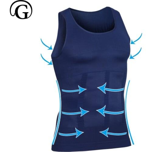 Slimming Posture Correct Tops Undershirt Corset Men Waist Trainer T Shirts Sleevless Compression Humpback Shaper Prayger