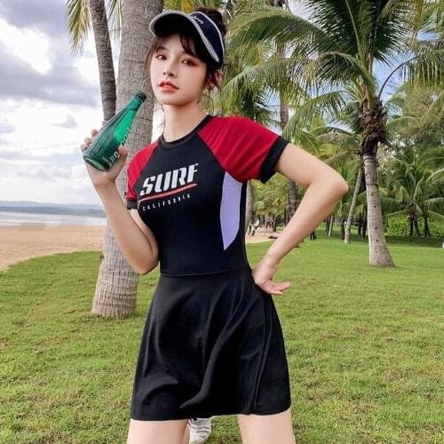 New Women’s Swimsuit 2021 One Piece Cover Belly Slimming Conservative Fairy Hot Spring Sports Free Shipping Fitness Swimwear