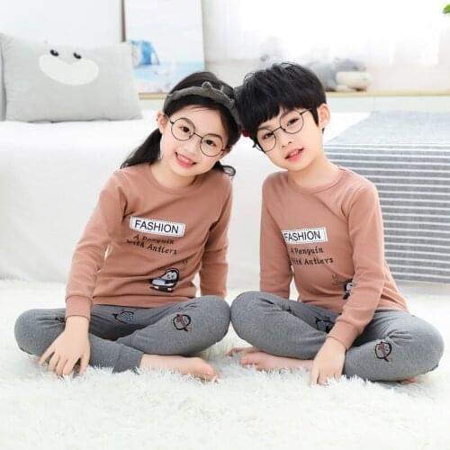 Children Pajamas 2pcs Long Sleeve Cartoon Kids Sleepwear Baby Girls Clothes Sleep Suit Autumn Cotton Pyjamas Kids Boys Nightwear