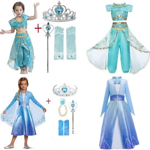 Halloween Cosplay Party Dress Fancy Ankle-Length Snow White Queen Dress For Children 4-10 Yrs Kids Birthday Party Clothing