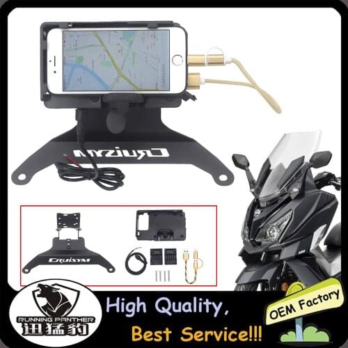 Motorcycle Bar Mobile Phone bracket GPS front Stand Holder Smartphone For SYM CRUISYM 300 2017-2019 CRUISYM300 navigation stand