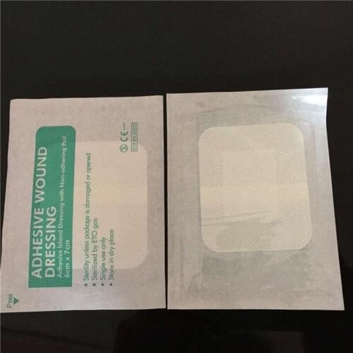 For 10PCs/Lot Non-woven Adhesive Wound Dressing Band aid Bandage Wound First Aid Outdoor 6cmX7cm