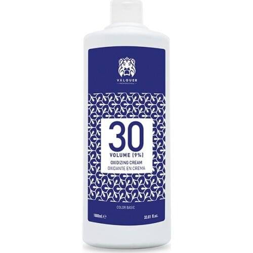 Valquer professional oxidizing cream 30 Vol (9%). Oxygenated to dye hair. Permanent hair coloring. 3 PCs x 1 litre