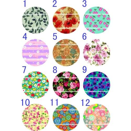 Handmade 10mm~30mm Colorful picture Round Glass Cabochons for Necklace Decoration and Phone Chain Accessaries 60 /pcs-698