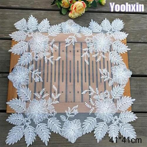 Modern Lace white embroidery placemat cup coaster tea mug wedding kitchen drink table place mat cloth doilies dining baby pad