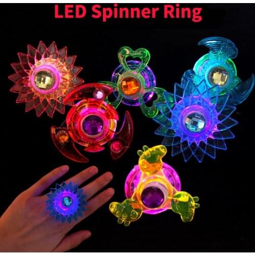 Led Fidget Spinner Rings Flash Light Hand Spinner Gyro Stress Relief Toys For Kids