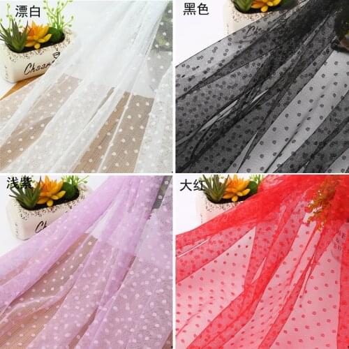 160cm Wide Red Pink Green Jaquard Polka Dot Mesh Lace Fabric For Girls' Tulle Dress Wedding Garment Sewing Decorative Net Fabric