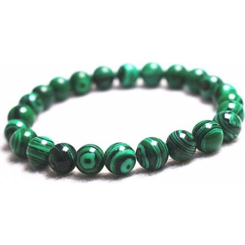 Higth Quality Fashion Green Malachite Men Bracelets And Bangle for Women Crystal Charm Bracelet Buddhist beads Birthday Gift