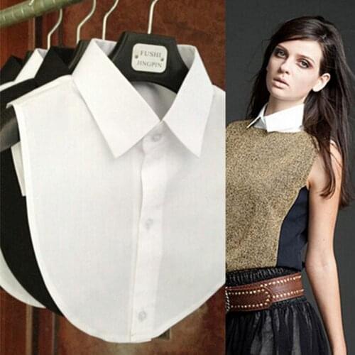 Black White Shirt Fake Collar Vintage Detachable Collar False Collar Lapel Blouse Top Women Clothes Accessories