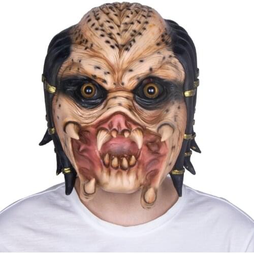 Predators Mask Horror Alien Monster Headgear Halloween Terror Fancy Dress Party Props Cosplay Latex Mask Dress Up