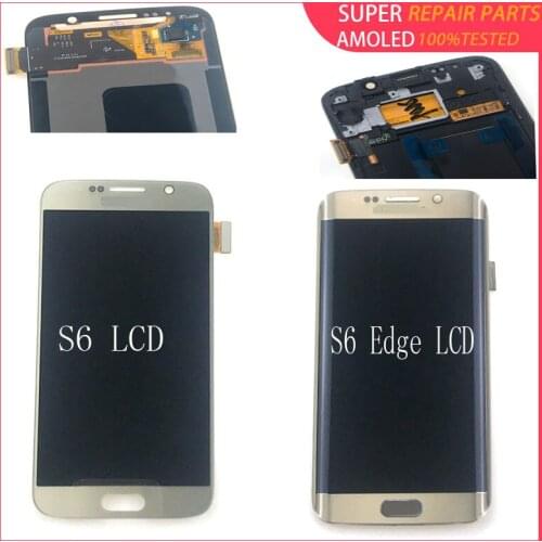Super AMOLED LCD for Samsung GALAXY S6 G920 G920F S6 Edge G925 G925F Original LCD Monitor Touch Screen Digitizer Kit with Burns