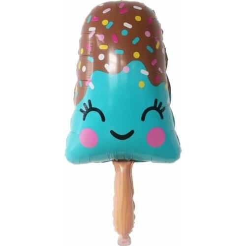 1pc Summer party rainbow smile ice cream foil balloon birthday party sweet pink chocolate food decoration cake donut baloon