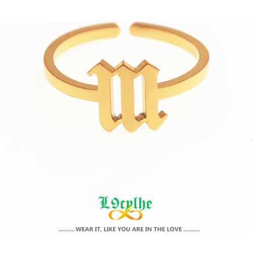 111 Angel Number Ring 222 333 555 666 777 888 999 444 Adjustable Anillos Boho Jewelry Stainless Steel Rings For Women Men Bijoux