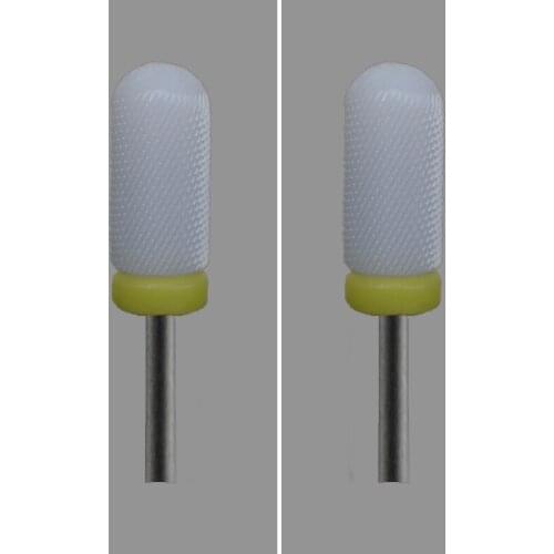 2pcs White Ceramic Nail Drill Bit - Smooth Top Bit -XF