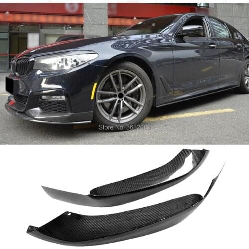 MP Style 2PCS Real Carbon Fiber Front Bumper Splitter Spoiler Lip Flaps Fit For BMW G30 G31 M-Sport Only 2017-2020 2018 2019