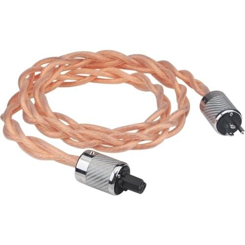 HIFI OCC US & EU AC Audiophile Audio Amplifier DAC Filter Power Cord Cable Carbon Fiber Rhodium Plating Plug