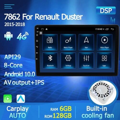 DSP 1280*720 6G+128G ROM Android 10.0 Autoradio 2 Din For Renault DUSTER 2015-2018 Car Stereo GPS Multimedia DVD Player Carplay