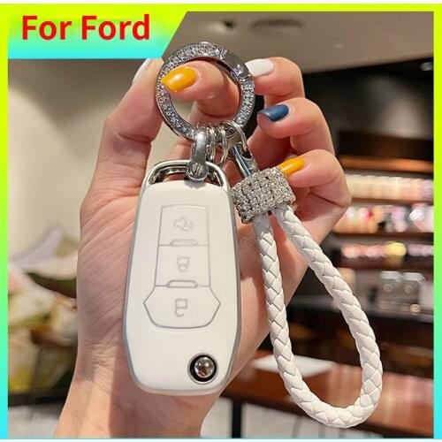For Ford C Max Focus Mondeo Fiesta Mk8 2017 Kuga Key Case For Ford Escape Modified 3Button Flip Folding Car Smart Key Cover Fob
