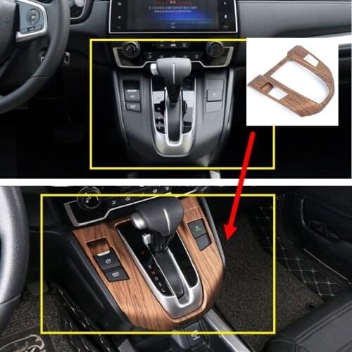 For Honda CRV CR-V 2017-2019 ABS Peach Wood Texture Car Interior Gear Shift Knob Panel Decoration Cover Trim Frame Sticker