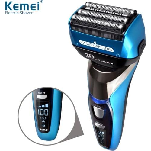 Kemei Electric Shaver for Men Rechargeable Beard Trimmer Professional Razor Trimmer Hair Shaving Machine Full Range Floating