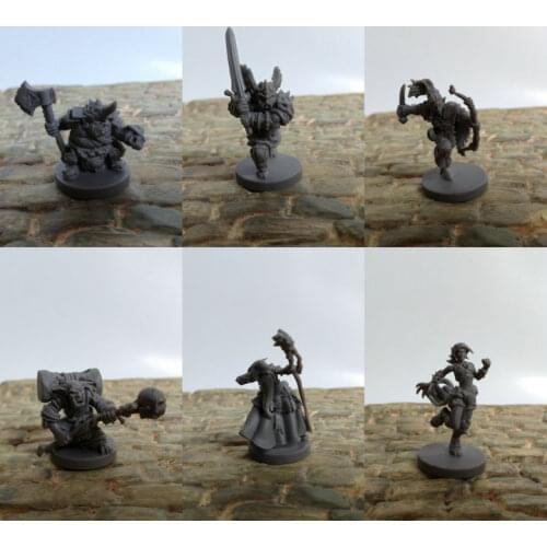 Min i pvc figure Board game model accessories RunemysteriesRunewarmage Dwarf Warrior 6pcs/set